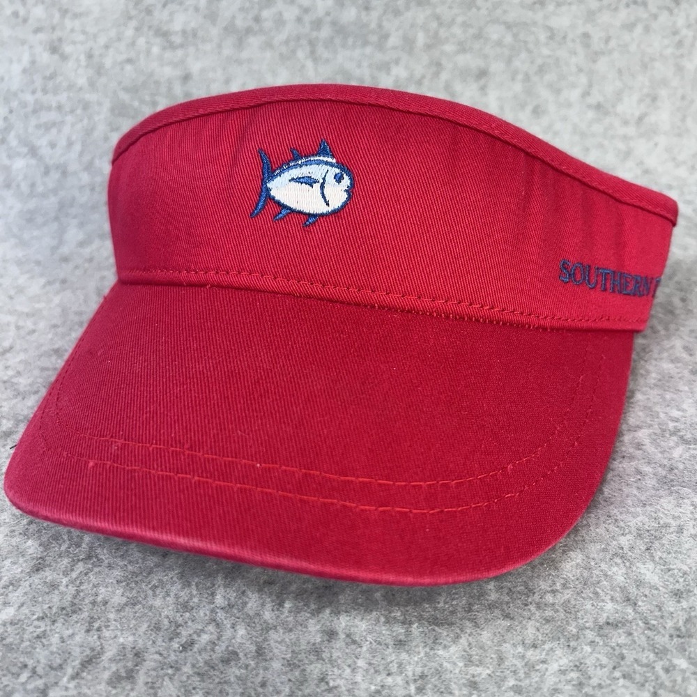 Southern Tide Fish Red Adjustable Fishing Visor Cap Hat